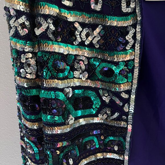 New Vtg Holiday Evening Cocktail Jacket M Retro Sequin Beaded - Picture 2 of 12